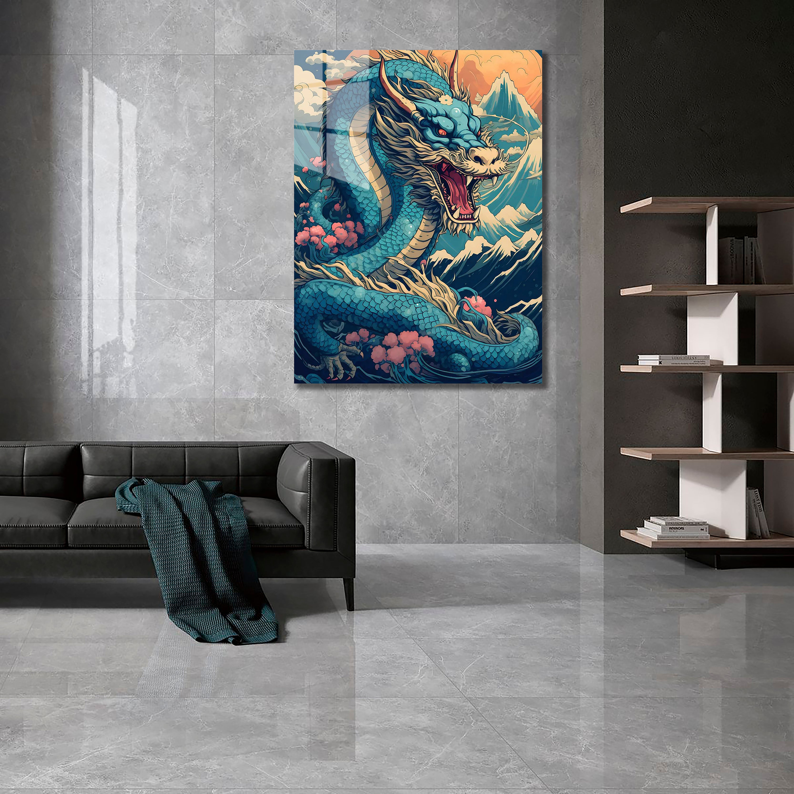 Waves and dragons-designed by @Artsopolis