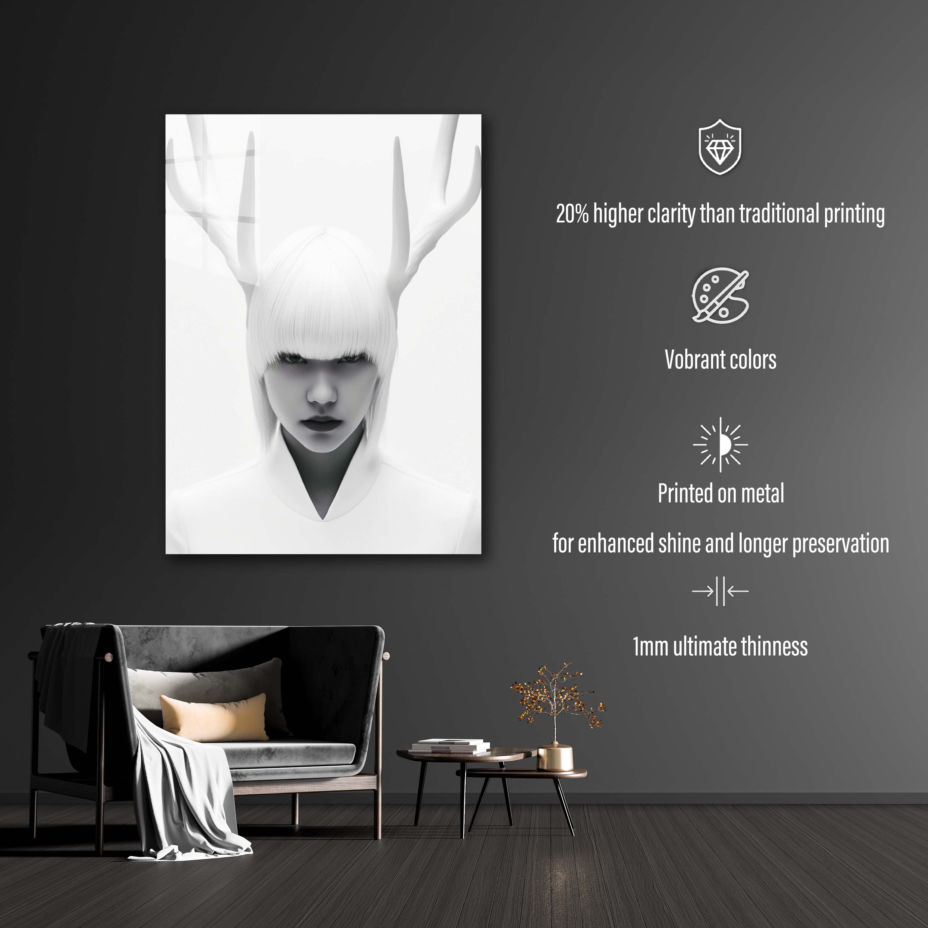 Woman With white Antlers -designed by @VanessaGF