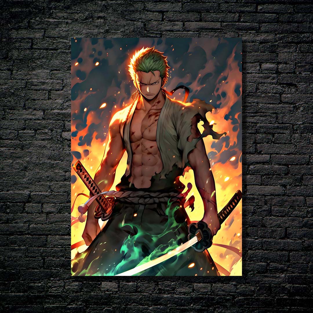Zoro with amber blades from One Piece-designed by @Vid_M@tion