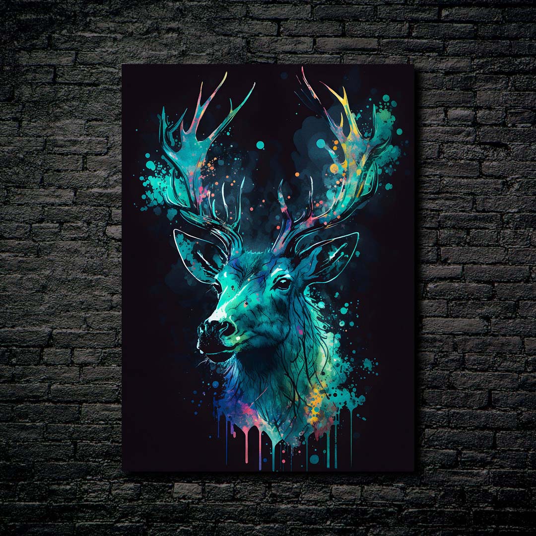 deer neon Paint 2-designed by @elzart_gallery