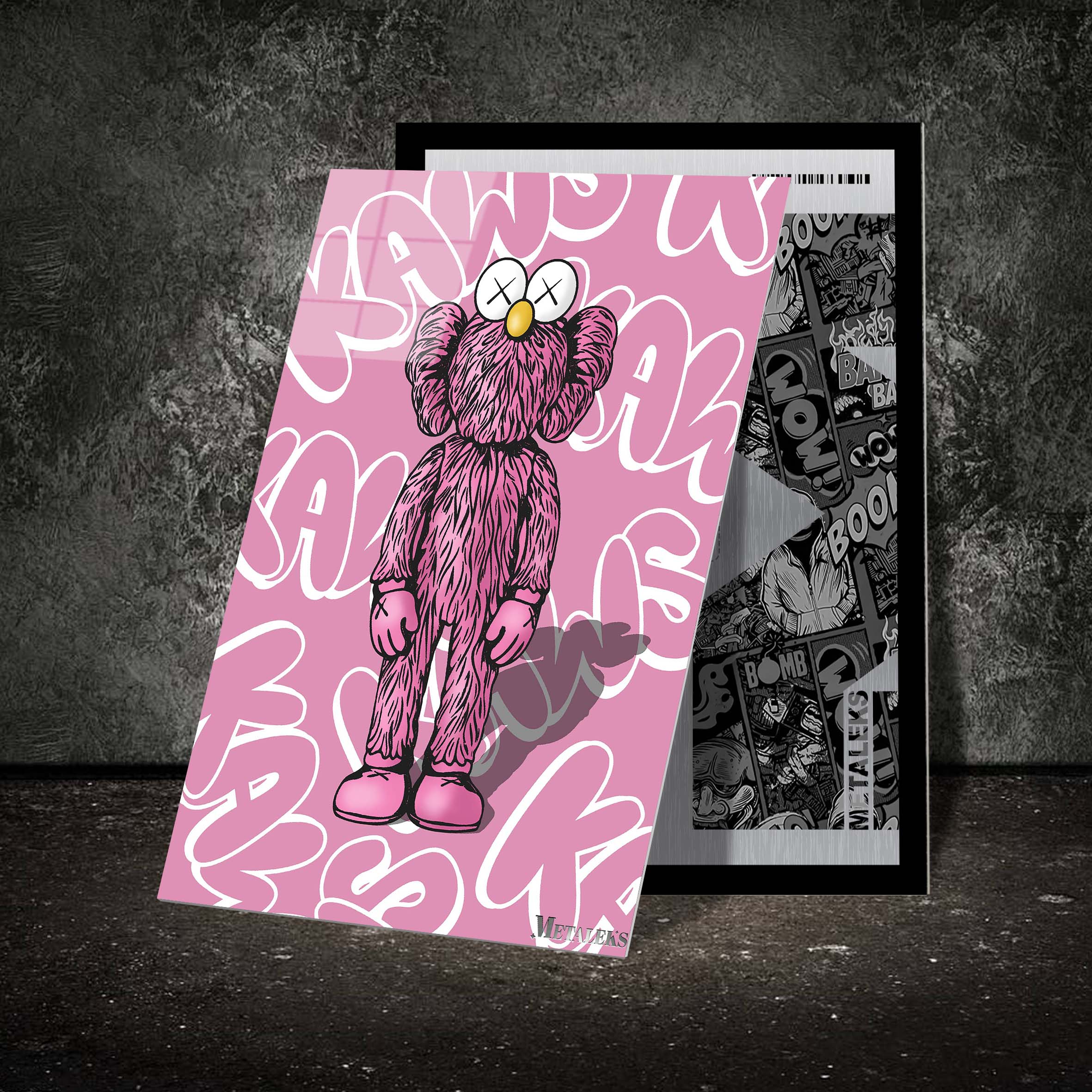 doodle pink kaws-designed by @snekhype