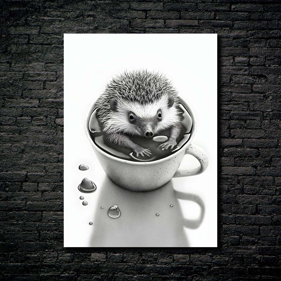 hedgehog in a coffee-designed by @elzart_gallery