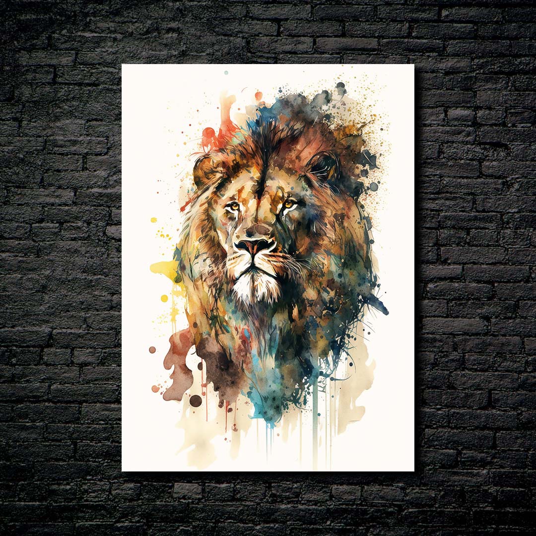 king lion watercolor-designed by @elzart_gallery