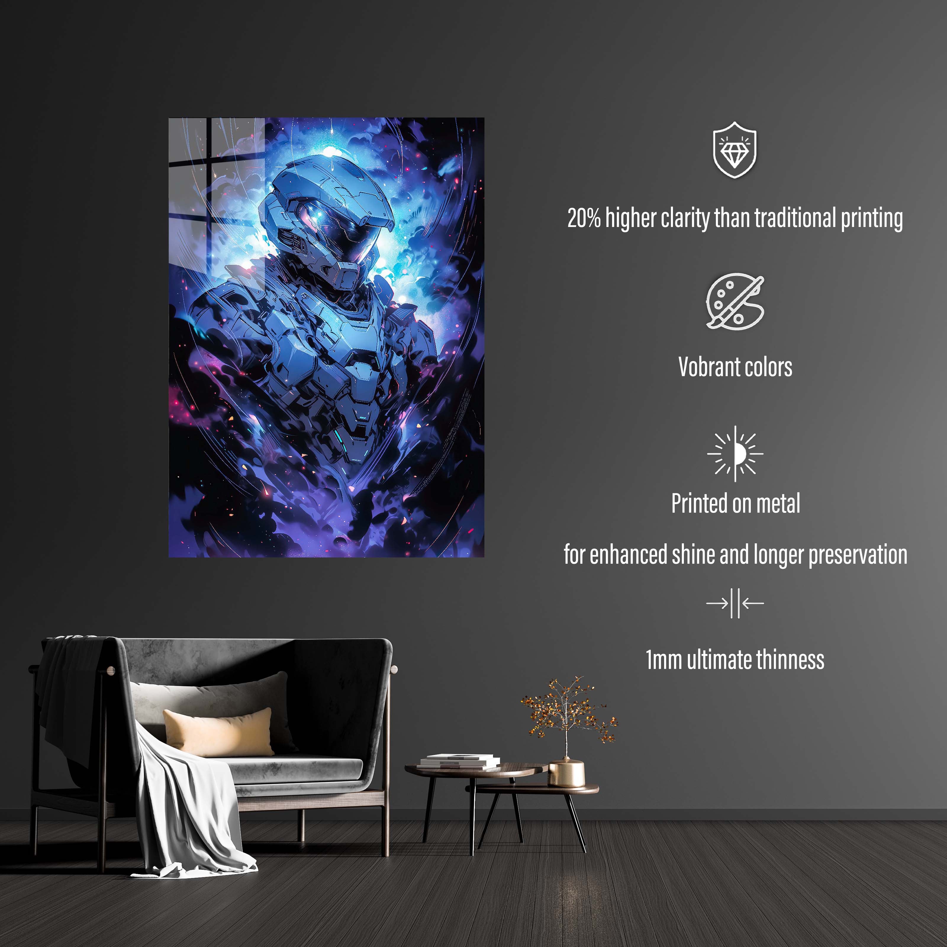 Master Chief Heroic' Poster, picture, metal print, paint by Halo Game