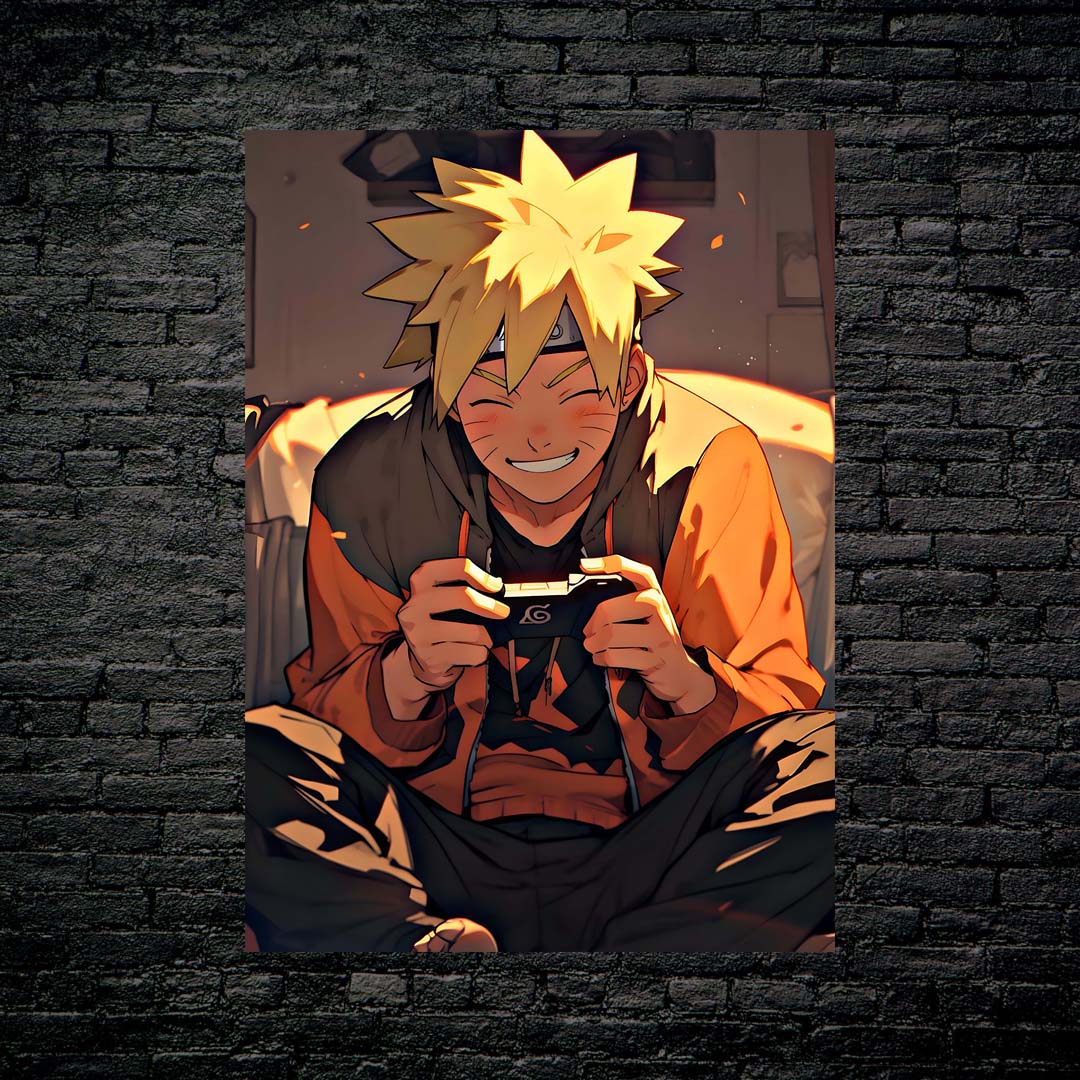 naruto uzumaki playing games in room-designed by @Vid_M@tion