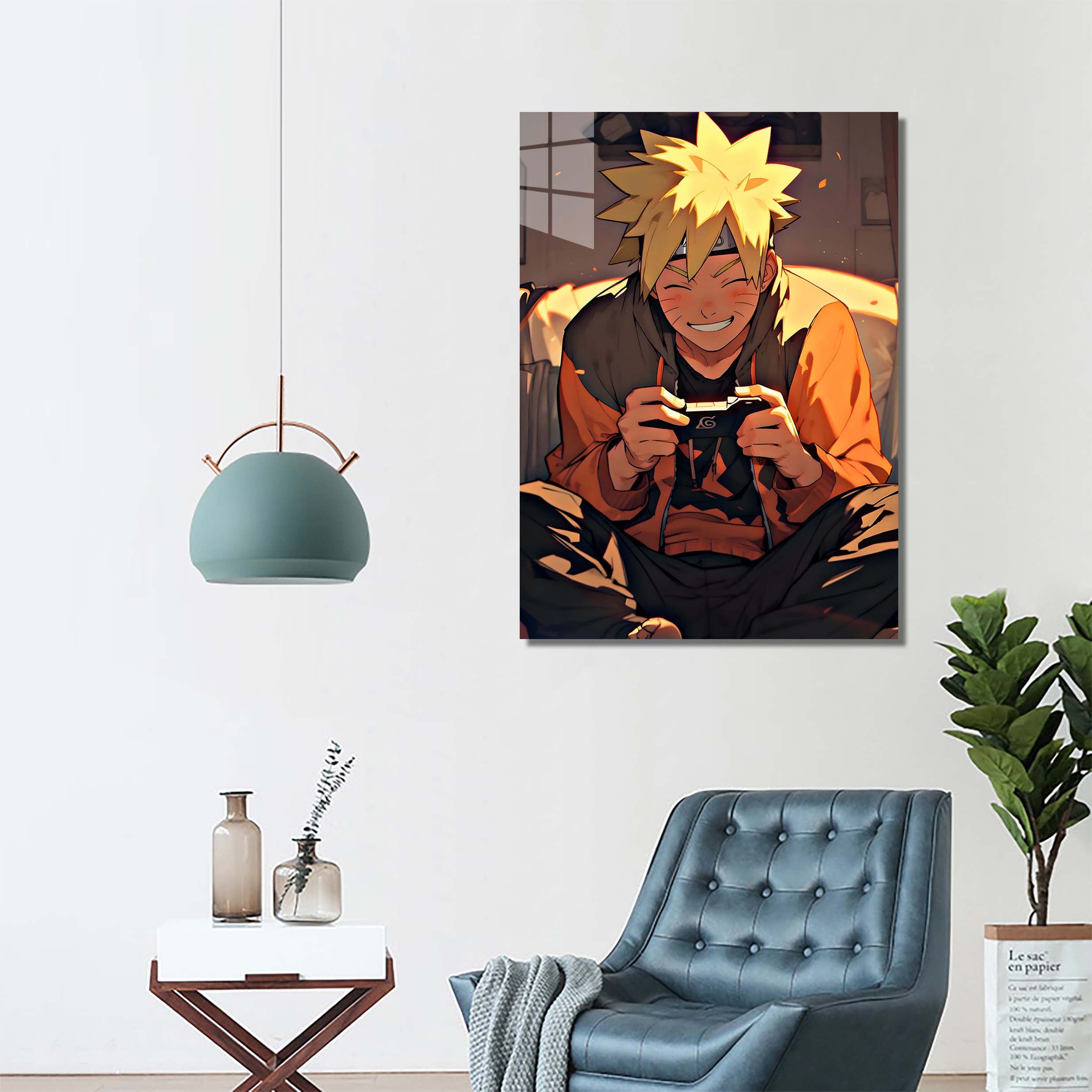 naruto uzumaki playing games in room-designed by @Vid_M@tion