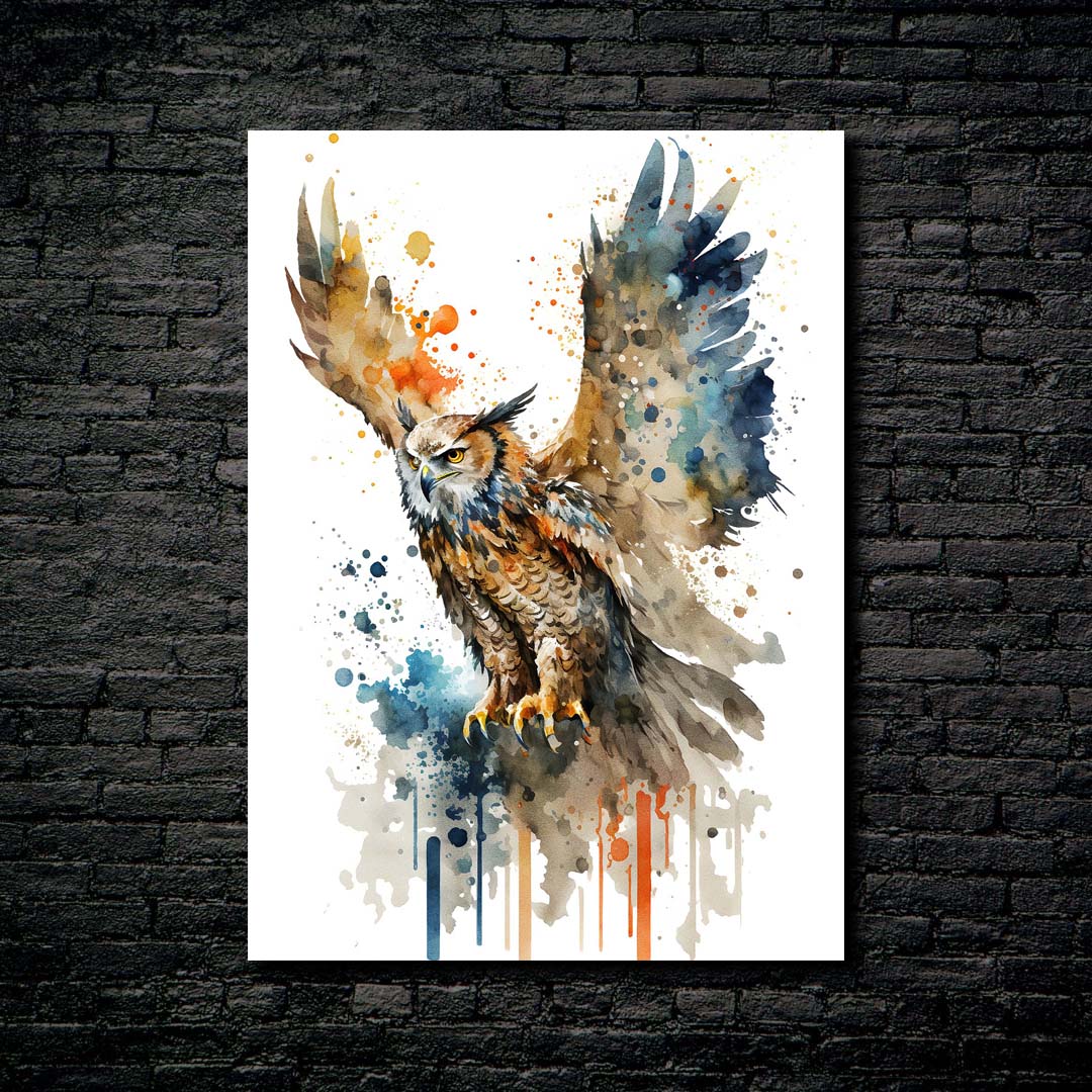 owl painting-designed by @elzart_gallery