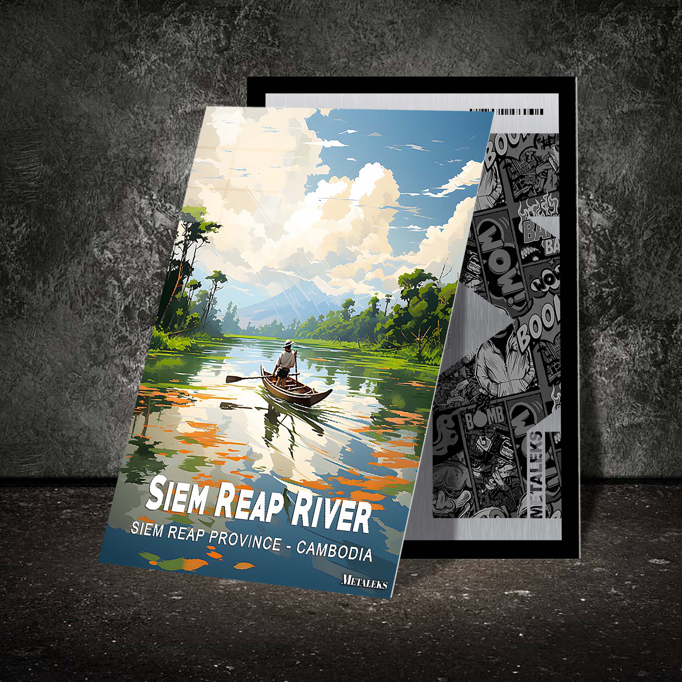 Cambodia - Siem Reap River-designed by @Travel Poster AI