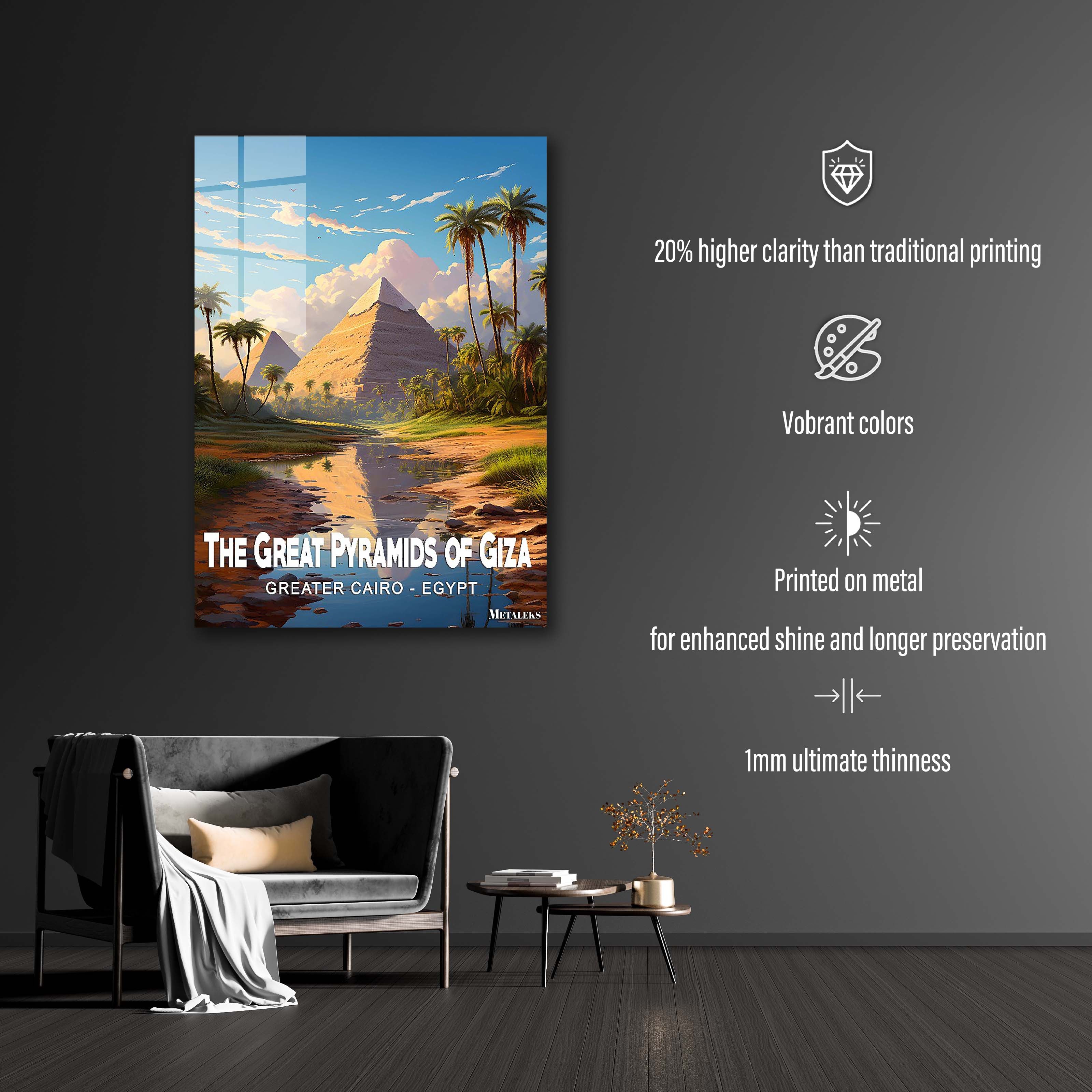 Egypt - The Great Pyramids of Giza-designed by @Travel Poster AI