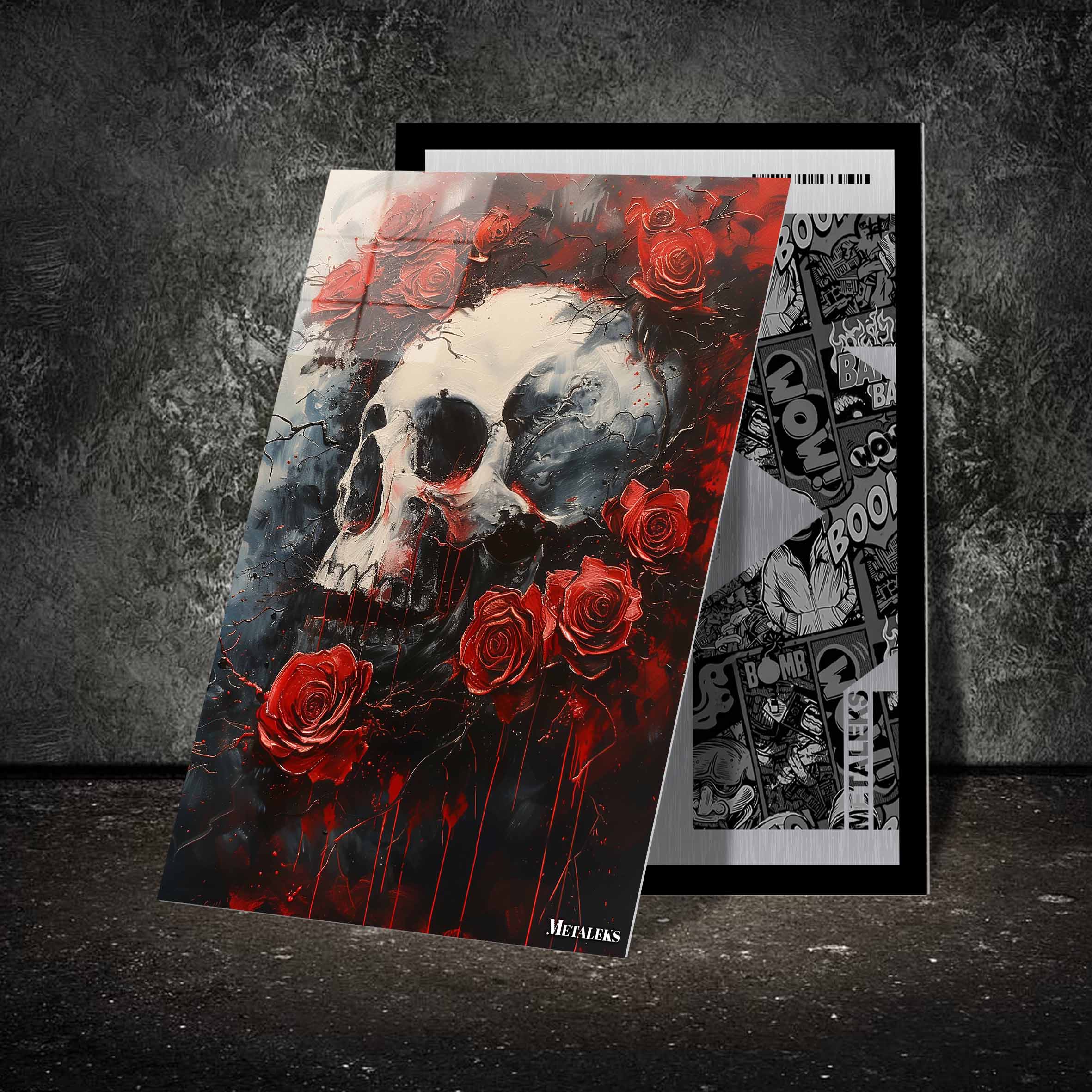 Gothic skull and roses V2-Artwork by @Happy Cloud art