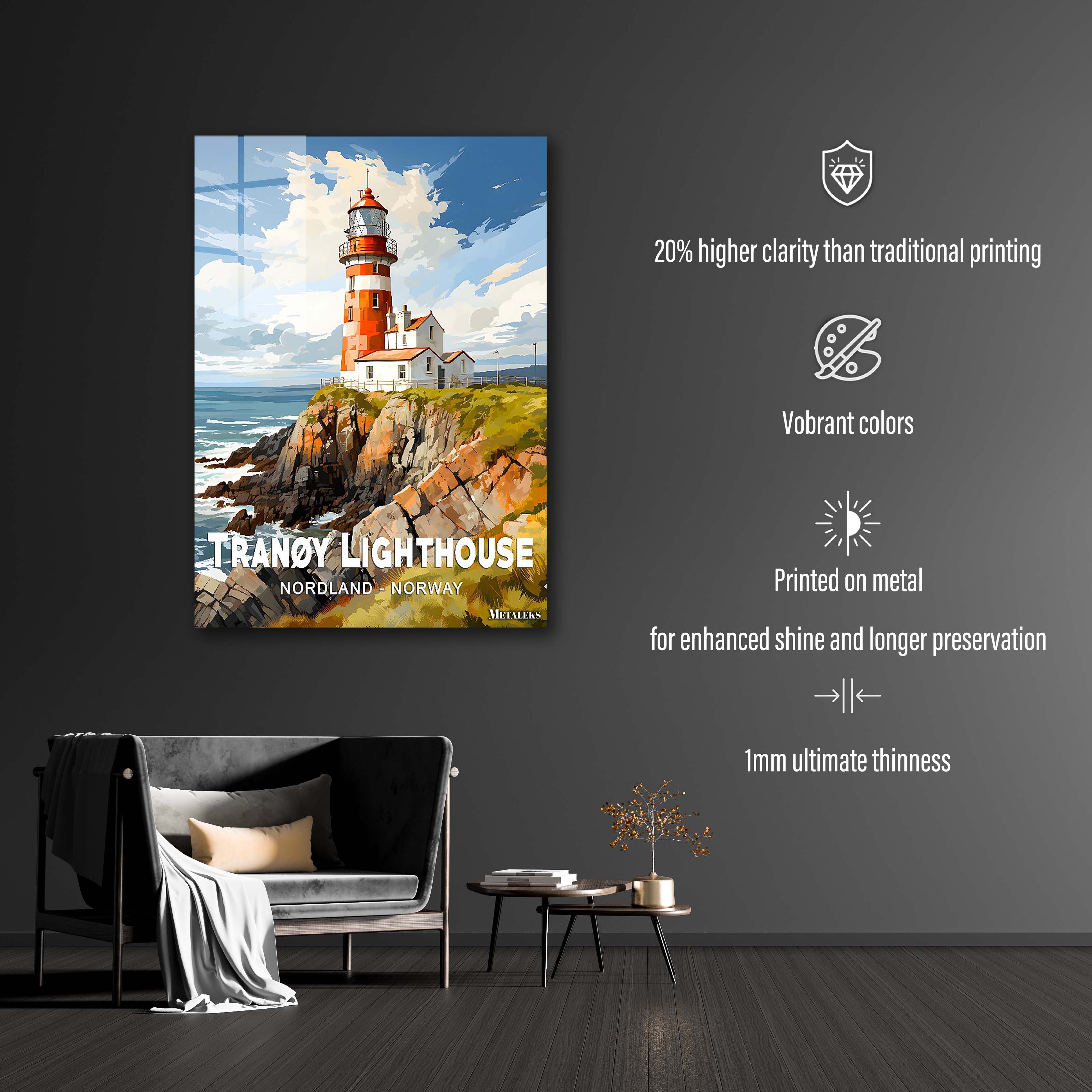 Norway - Tranoy Lighthouse-designed by @Travel Poster AI