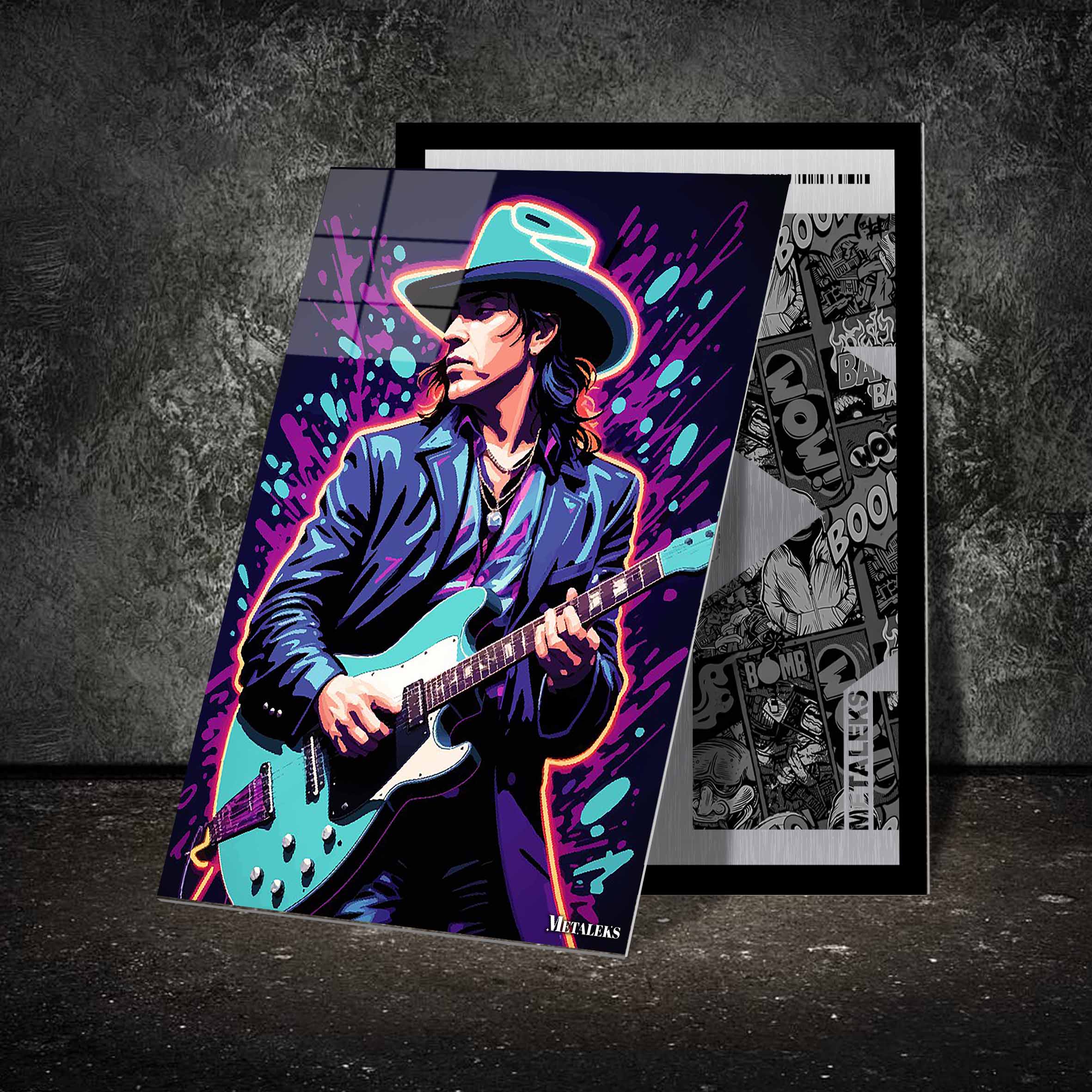Stevie Ray Vaughan Neon-designed by @ALTAY