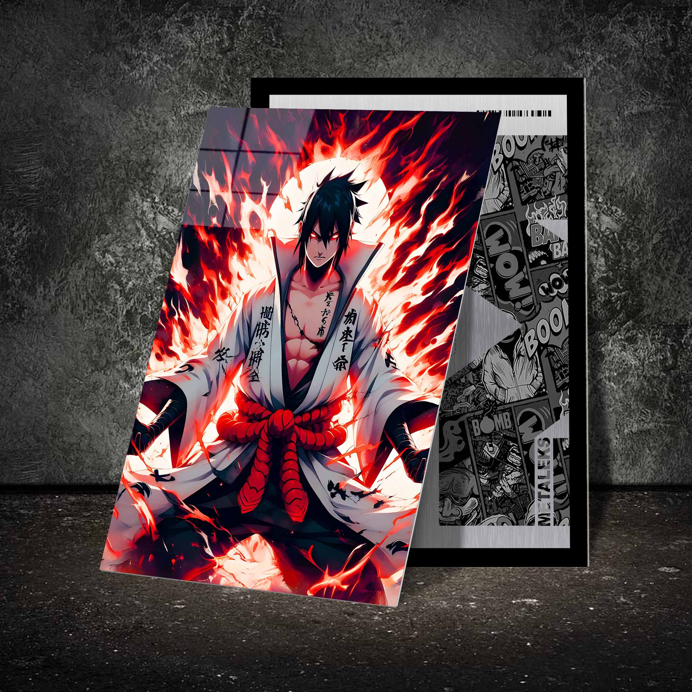 Uciha Sasuke Black Fire-Artwork by @Genio Art
