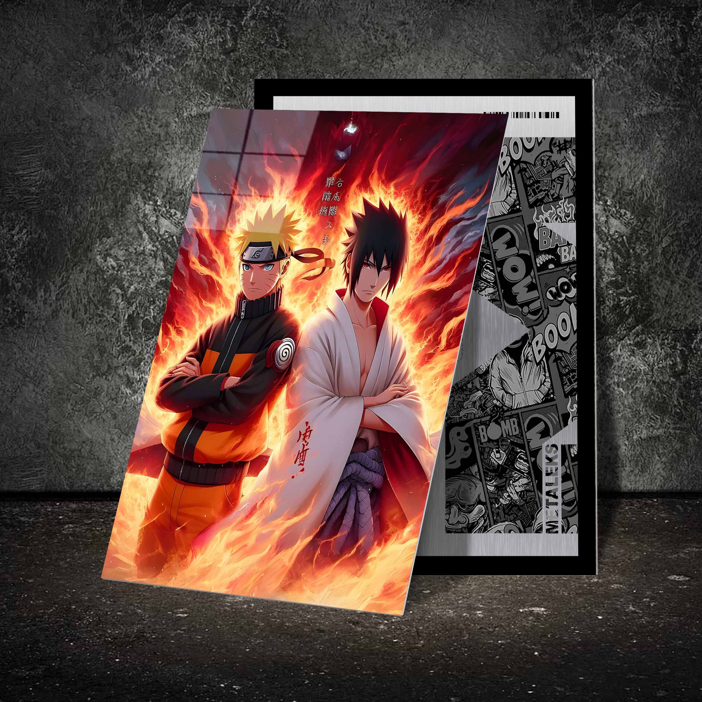 Uzumaki Naruto and Sasuke Uciha-Artwork by @Genio Art