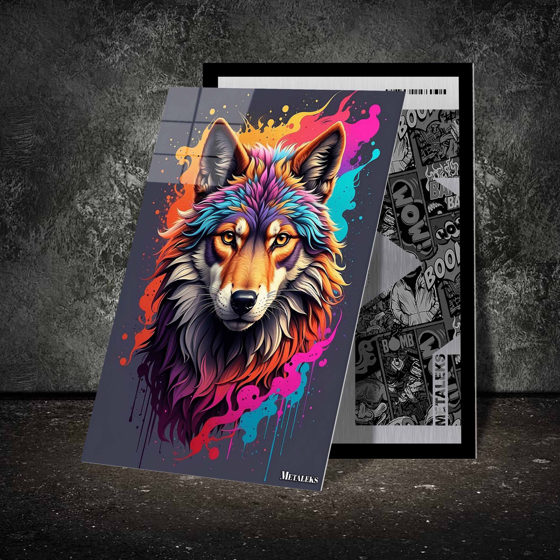 Vivid Spirit: A Kaleidoscope of Wolf Majesty-designed by @maximise
