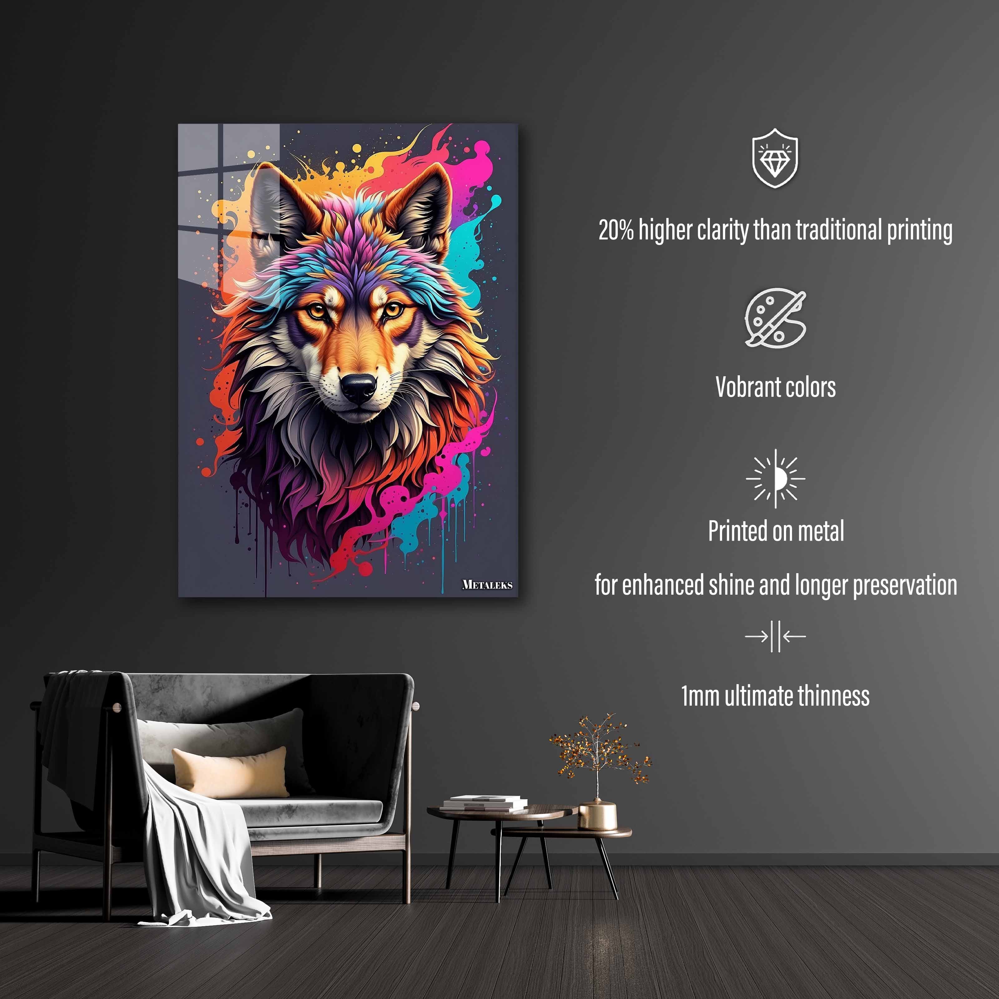 Vivid Spirit: A Kaleidoscope of Wolf Majesty-designed by @maximise