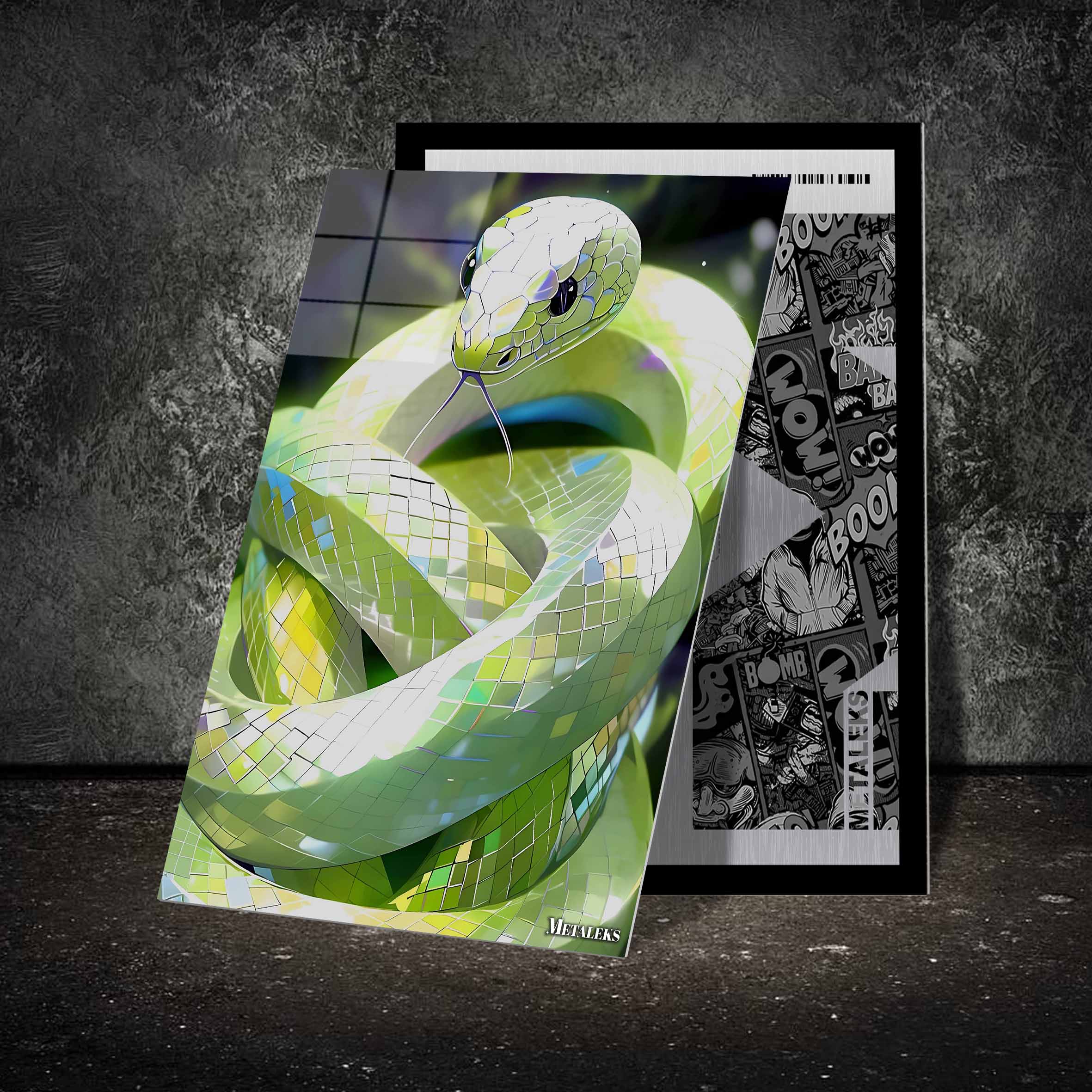 green viper snake-designed by @Beat art