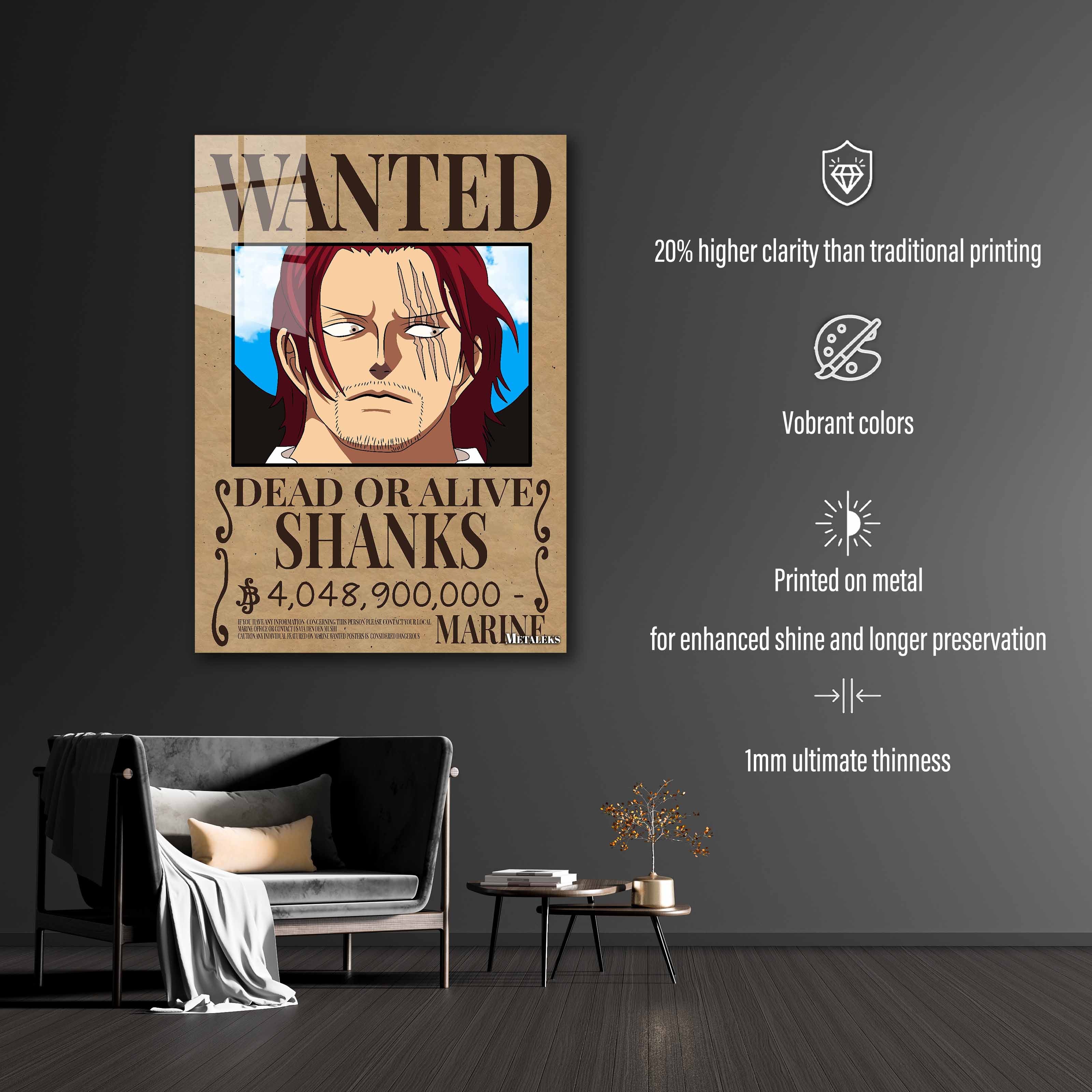 red hair shanks wanted-designed by @M.Misbah Dinara